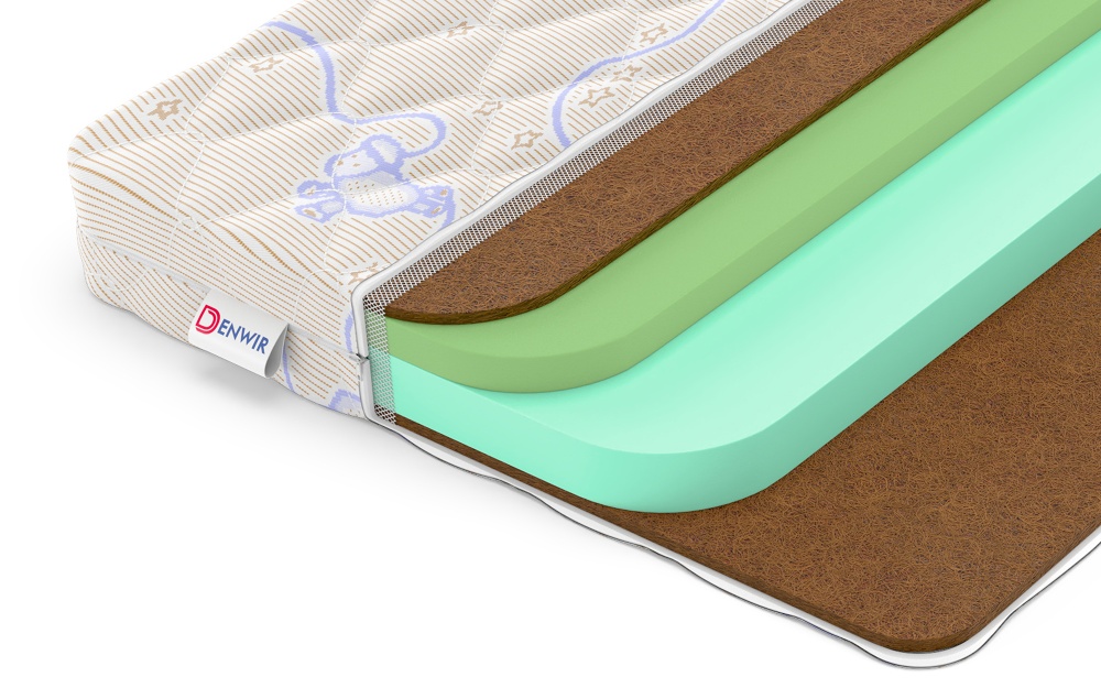 Детский матрас Denwir Baby Springless Eco Foam Hard Plus 10 (БЕБИ СПРИНГЛС ЭКО ФОМ ХАРД ПЛЮС 10) в магазине «На диване» в Санкт-Петербурге  — Выгодная цена
